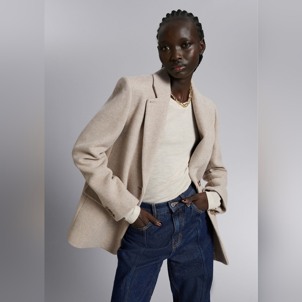 & Other Stories Stockholm Atelier Oversized Wool-Blend Blazer - Picture 2 of 6